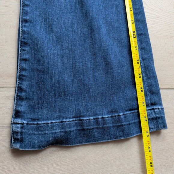 7 For All Mankind Dojo Jeans Womens 28 Blue Flare Stretch Denim 34" Inseam Boho - Picture 12 of 14